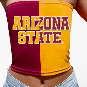 Arizona State Women's Crop Top - Maroon and Gold